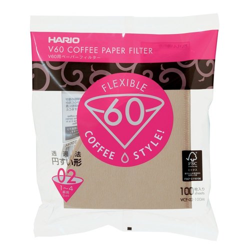 Hario V60 Paper Filters 2 Cup Pk 100